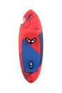 Tabou 2026 Flying Saucer TEAM Freestyle-Board, rot-blau, Draufsicht auf ovales Wakeboard mit Griffen und Designelementen