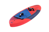 Tabou 2026 Flying Saucer Kiteboard in Rot und Blau mit zwei schwarzen Fußschlaufen, Draufsicht