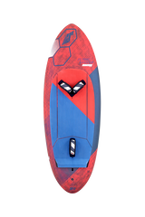 Tabou 2026 Flying Saucer TEAM Kiteboard rot blau Draufsicht mit Griffen und Finne