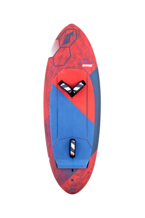 Tabou 2026 Flying Saucer TEAM Kiteboard rot blau Draufsicht mit Griffen und Finne