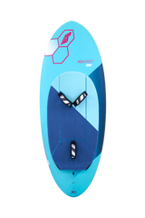 Tabou Rocket Wing MTE 2026 Wingfoil-Board in Hellblau und Dunkelblau, Draufsicht, mit Pink-accenten und Flügel-Logo