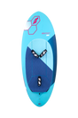 Tabou Rocket Wing MTE 2026 Wingfoil-Board in Hellblau und Dunkelblau, Draufsicht, mit Pink-accenten und Flügel-Logo