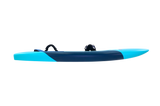 Tabou Rocket Wing MTE 2026 Kitewing in Blau und Türkis, Seitenansicht mit Griffen und Finnen