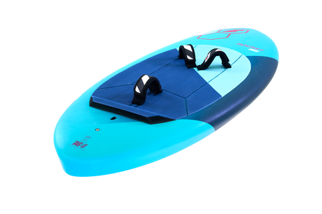 Tabou Rocket Wing MTE 2026 Wingfoil Board in Türkis und Blau mit schwarzen Griffelementen, Draufsicht