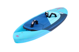 Tabou Rocket Wing Team 2026 Kiteboard in Blau mit zwei schwarzen Trapezgurten, Draufsicht auf weißem Hintergrund