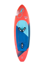 Tabou 2026 Super Yaka TEAM Wakeboard rot blau Draufsicht mit Bindungen und Griffzone