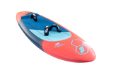 Tabou Super Yaka 2026 Freestyle-Wakeboard in Rot und Blau mit zwei Bindungen, Draufsicht