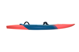 Tabou Super Yaka 2026 Waveboard mit blauem Rumpf und roten Flügeln, Seitenansicht
