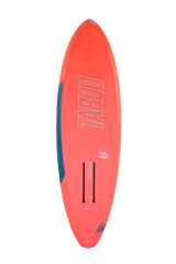 Tabou 2026 Super Yaka TEAM Waveboard rot mit dunklem Seitenstreifen, Draufsicht