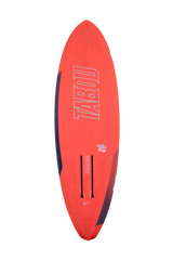 Tabou 2026 Super Yaka TEAM Waveboard rot mit schwarzen Streifen, Draufsicht