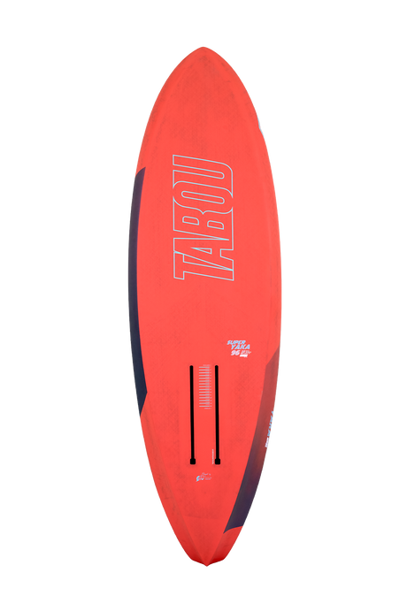 Tabou 2026 Super Yaka TEAM Waveboard rot mit schwarzen Streifen, Draufsicht