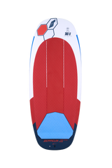 Tabou 2026 Zeppelin MTE Waveboard rot-weiß-blau mit strukturierter Oberfläche, Draufsicht