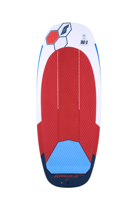 Tabou 2026 Zeppelin MTE Waveboard rot-weiß-blau mit strukturierter Oberfläche, Draufsicht
