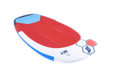 Tabou 2026 Zeppelin MTE Kiteboard rot weiß blau mit roten Textilflügeln, Draufsicht