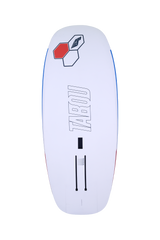 Tabou 2026 Zeppelin MTE Wakesurf-Board in Hellblau mit rotem Logo, Draufsicht