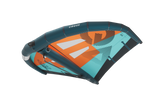GA-Wing 2026 CROSS Kitesegel in Blau, Orange und Türkis, Draufsicht, modernes Kiteboarding-Segel mit strukturiertem Design