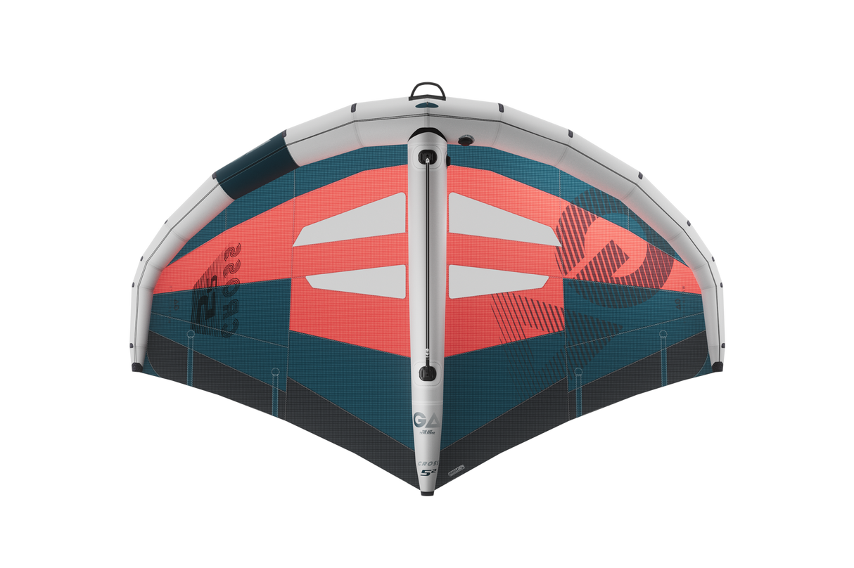 GA-Wing 2026 CROSS Kite rot-blau mit weißen Streben, Draufsicht