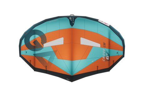 GA-Wing 2026 CROSS LW Kitesegel türkis-orange mit schwarzem Rahmen, Draufsicht