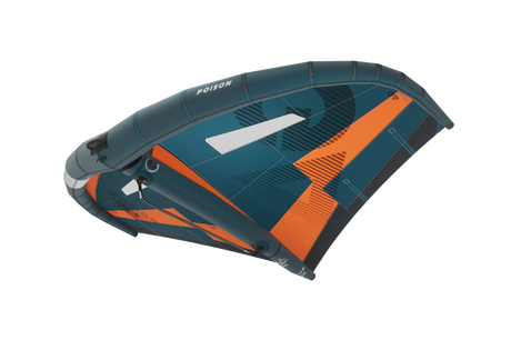 GA-Wing 2026 POISON Kitewing in Blau und Orange mit weißen Elementen, Draufsicht