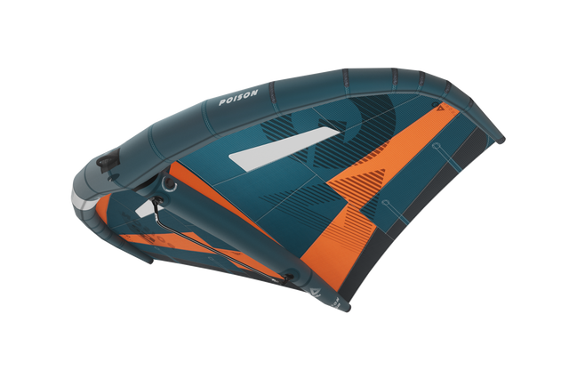 GA-Wing 2026 POISON Kitewing in Blau und Orange mit weißen Elementen, Draufsicht