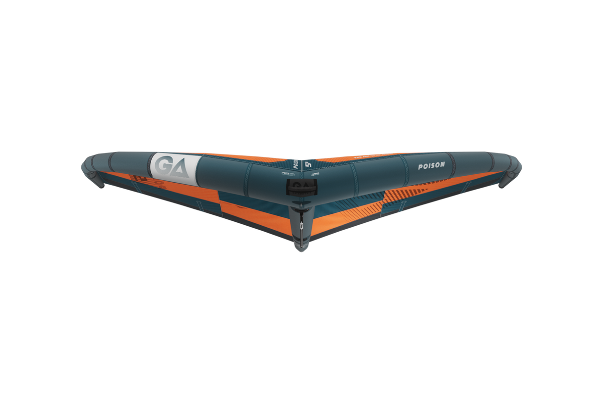 GA-Wing 2026 POISON Kitewing in Dunkelblau und Orange, Draufsicht auf weißem Hintergrund