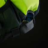 ION Collision Vest Element Side Zip 2026 in Neongelb und Schwarz mit Seitlichem Reißverschluss, Detailaufnahme