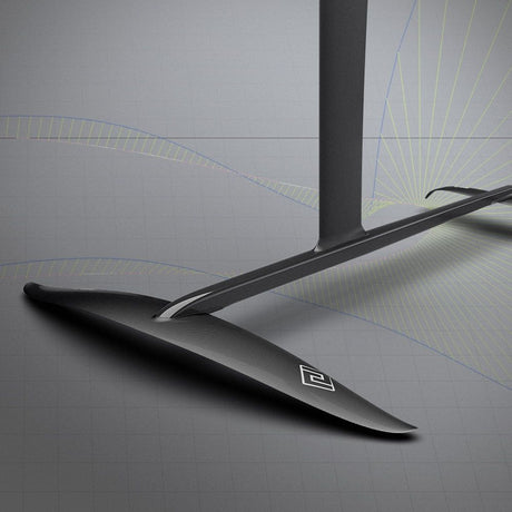 Patrik AEON Windsurf Set mit schwarzem Segel und Mast, Detailansicht der Ausrüstung