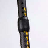 Patrik Carbon XL-Curve Boom schwarze Carbonrute mit schwarzem Verbinder und gelben Markierungen, Detailansicht