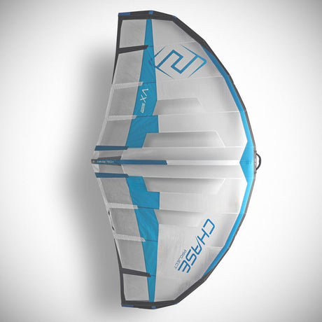 CHASE VX Gen4 Wing, Kitewing mit weißem und blauem Design, Seitenansicht