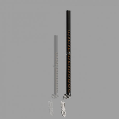 Patrik X-Tension Carbon RDM Mast in Schwarz und Grau, Carbon Material, mit Universalgelenk, Frontansicht zweier Varianten
