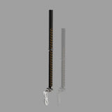 Patrik X-Tension RDM Carbon Mast, schwarzes Kohlefaser-Material mit goldenem Muster, Seitenansicht zweier Masten