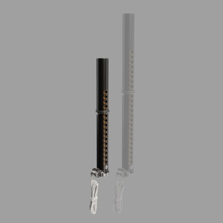 Patrik X-Tension SDM Alu Verlängerung Aluminium schwarz und grau mit Befestigungselementen, Seitenansicht