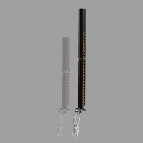 Patrik X-Tension SDM Alu Mast in Schwarz und Grau, Aluminium, Frontansicht mit Vergleich zweier Größen