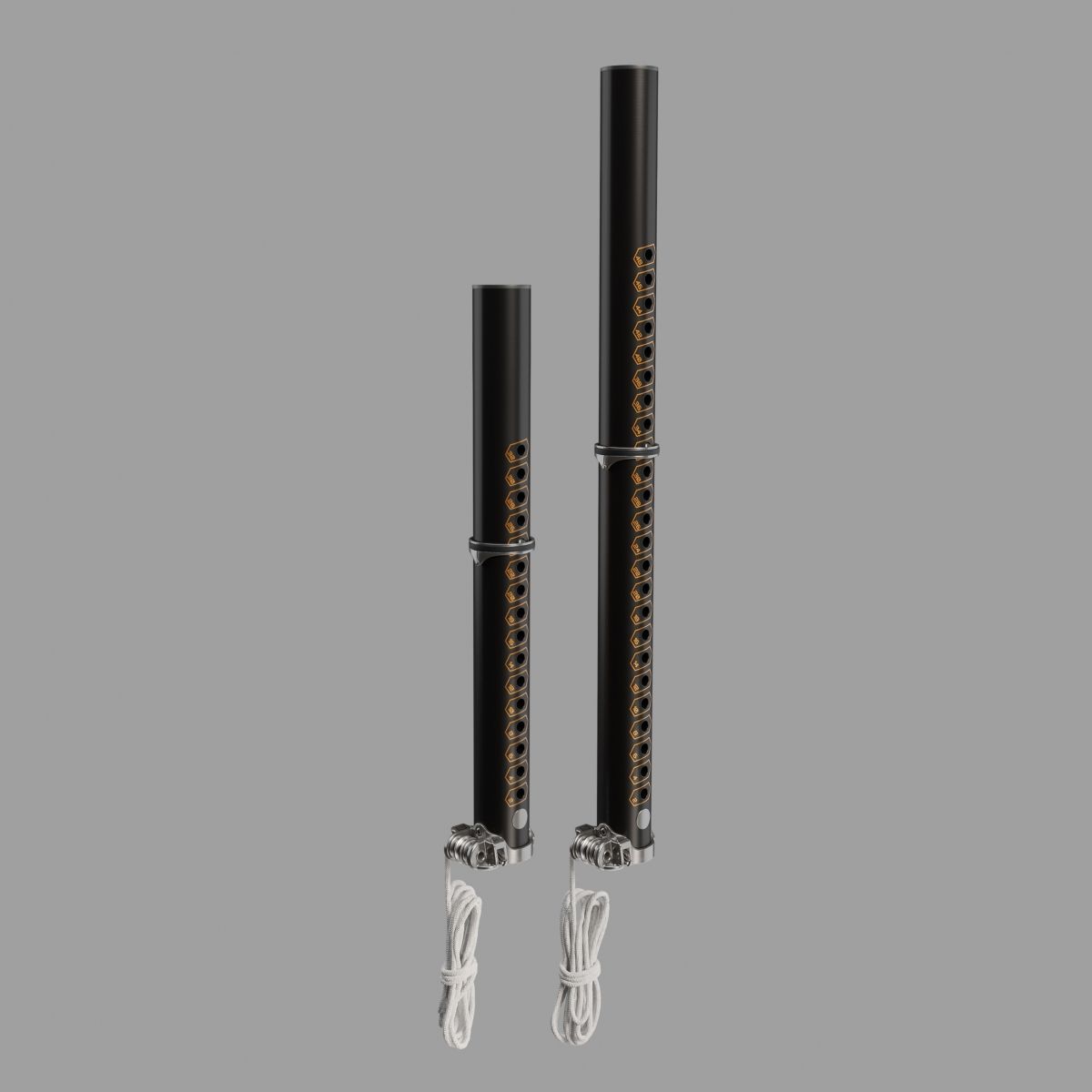 Patrik X-Tension SDM Alu Extensionboom in Schwarz mit Aluminium, verstellbar, zwei verschiedene Längen nebeneinander