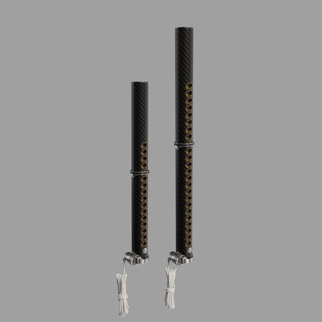 Patrik X-Tension SDM Carbon Boom zwei Größen schwarze Carbonrohre mit goldenen Details und weißem Foot