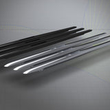 Patrik AEON Fuselages in Schwarz und Silber, schlanke Kunststoffkomponenten mit aerodynamischem Design, Frontalansicht
