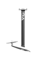 GA Foil CARBON UHM Set 85 Wing Foil 2026 in Schwarz mit Mast, Fuß und Flügel, Frontansicht