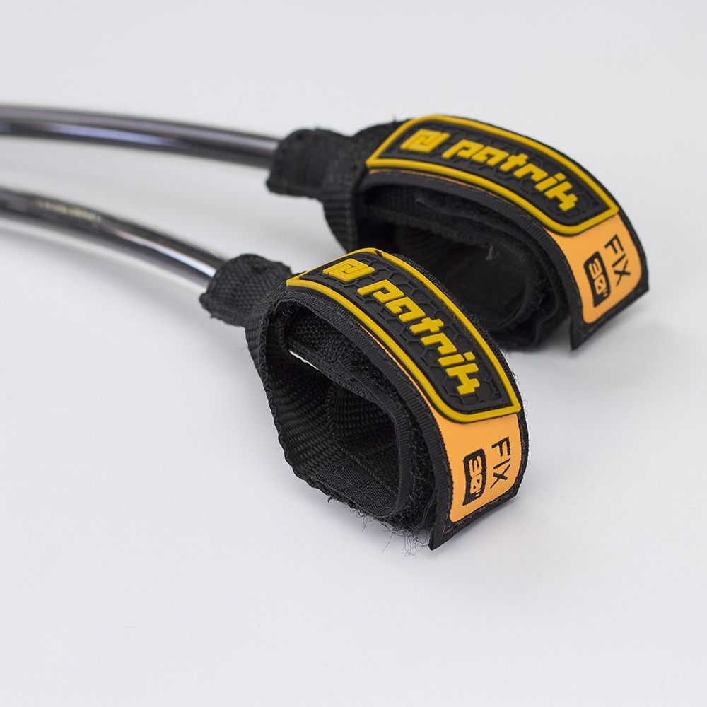 Patrik Harness Line Fix Trapez schwarz gelb mit Befestigungsschlaufen und Kabel Detail Ansicht