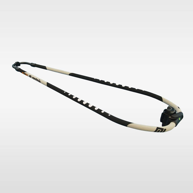 Patrik Alu M-Curve Boom, Aluminium-Gabelbaum in Schwarz und Beige mit gekrümmtem Design, Seitenansicht