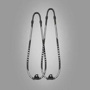Patrik Carbon Boom Windsurfing-Ausleger, schwarz-grau, Carbonmaterial, Frontalansicht zwei verbundene Rohre mit ergonomischen Griffen
