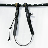 Patrik Harness Line Pro Comp schwarzes Trapez mit Verbindungsleine und Befestigungspunkten, Frontalansicht