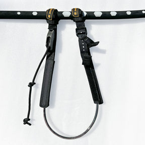 Patrik Harness Line Pro Comp schwarzes Trapez mit Verbindungsleine und Befestigungspunkten, Frontalansicht