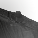 Mystic Helium aufblasbarer Tagesschutz 2027, schwarzes Mesh-Material mit Ventil und De-Inflate-System, Detailansicht