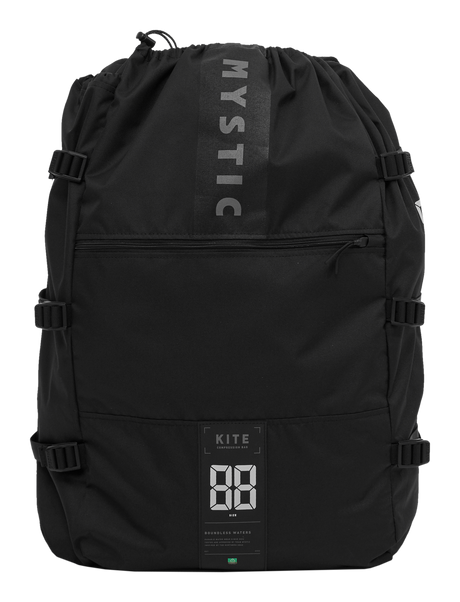 Mystic Compression Bag Kite 2027, schwarzer Kompressionsbeutel aus Kunststoff mit Kordelzug, Frontansicht