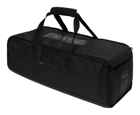 Mystic Gearbag Windsurf 2027, schwarze Transporttasche aus Polyester mit Tragegriffen, Seitenperspektive