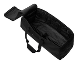 Mystic Gearbag Windsurf 2027 schwarz, offene Transporttasche aus Kunststoff mit Tragegriffen, Draufsicht