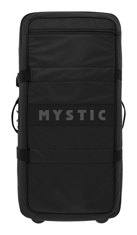 Mystic Venture Check-in Bag 2027 schwarzer Rollkoffer mit Griffen und MYSTIC-Schriftzug, Frontansicht