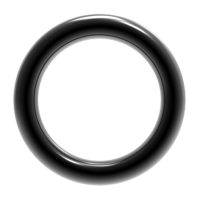 Mystic Surf Ring 2027 schwarzer glänzender Ring aus Metall, Frontansicht auf weißem Hintergrund