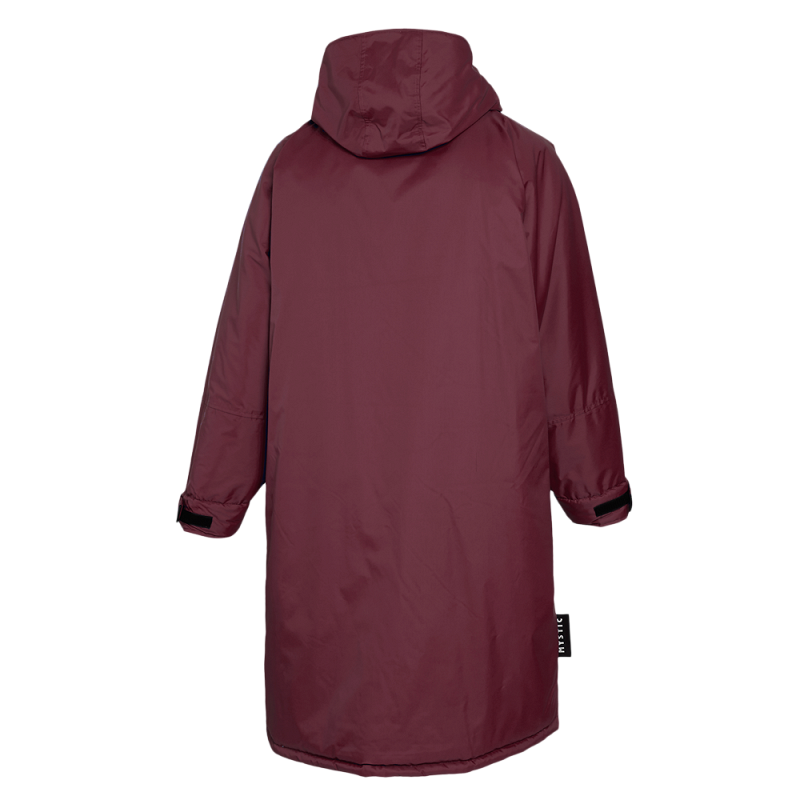 Mystic Poncho Explore Burgundy Regenjacke mit Kapuze, Frontalansicht, wasserabweisendes Material
