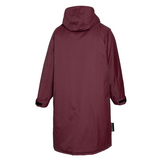 Mystic Poncho Explore Burgundy Regenjacke mit Kapuze, Frontalansicht, wasserabweisendes Material